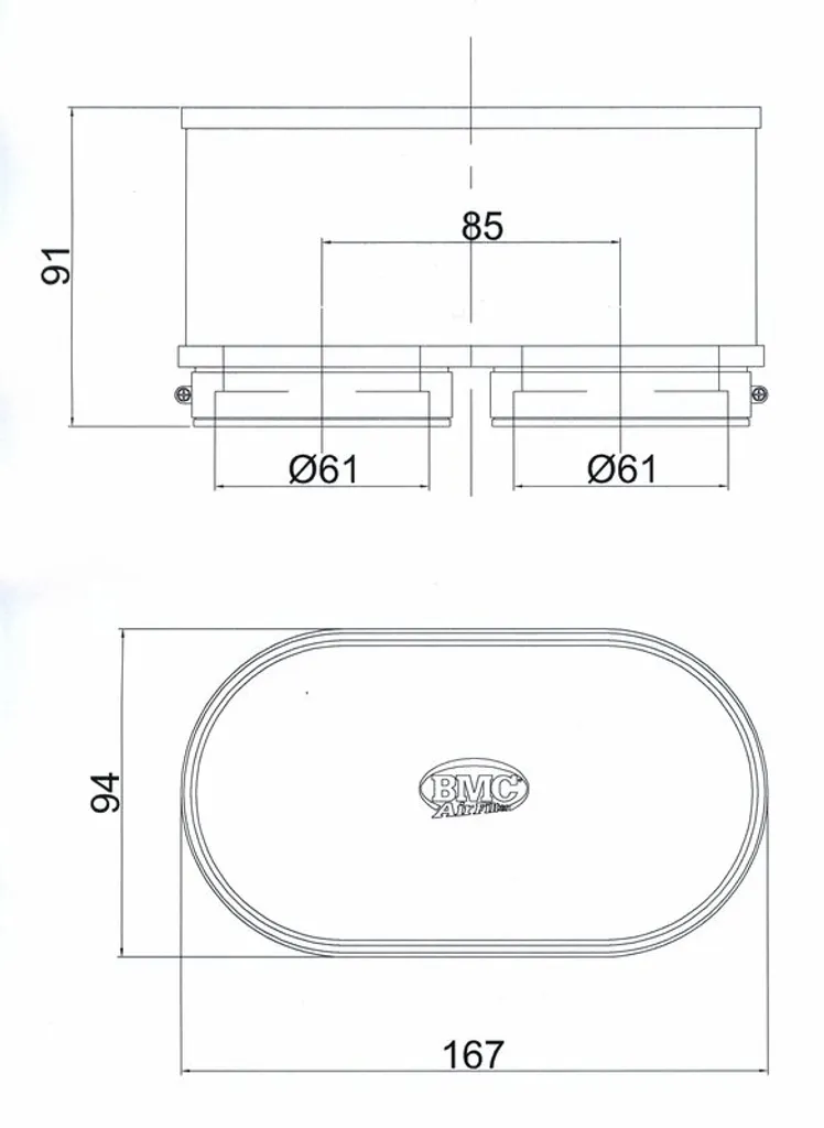 Filtre à air haute performance BMC FM3092 Yamaha FZR1000 lavable et durable - Kit x2