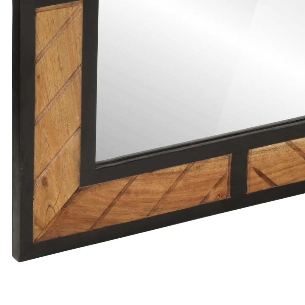 Miroir de salle de bain robuste en acacia massif résistant humidité