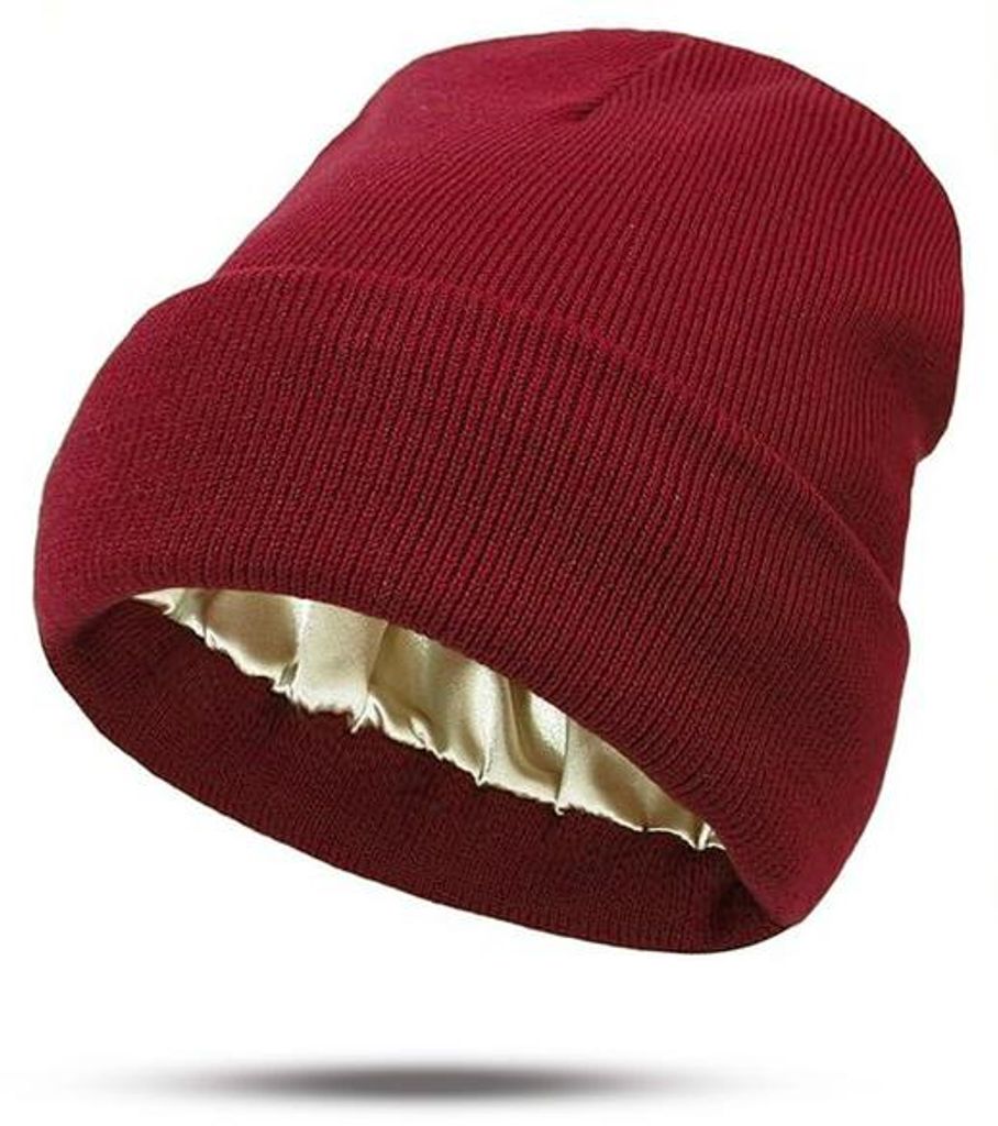 Weichgefütterte Wintermützen für Damen - gebrochene, seidenumstufte Mützen für einen bequemen, locker sitzenden Look - warme, slouchy-Design S...
