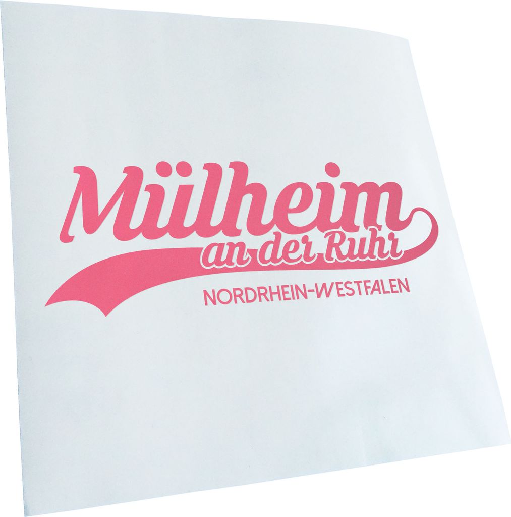 Kiwistar - Autoaufkleber - Mülheim Nordrhein-Westfalen - Hellrosa - 30x11cm - Aufkleber für Auto, Laptop, Fahrrad, LKW, Motorrad mehrfarbig JDM D...