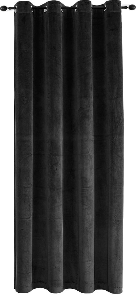 Verdunkelungsvorhang Samt weich 140x245 cm Schwarz Ösen Vorhang blickdicht abdunkelnd Gardine Ösenaufhängung