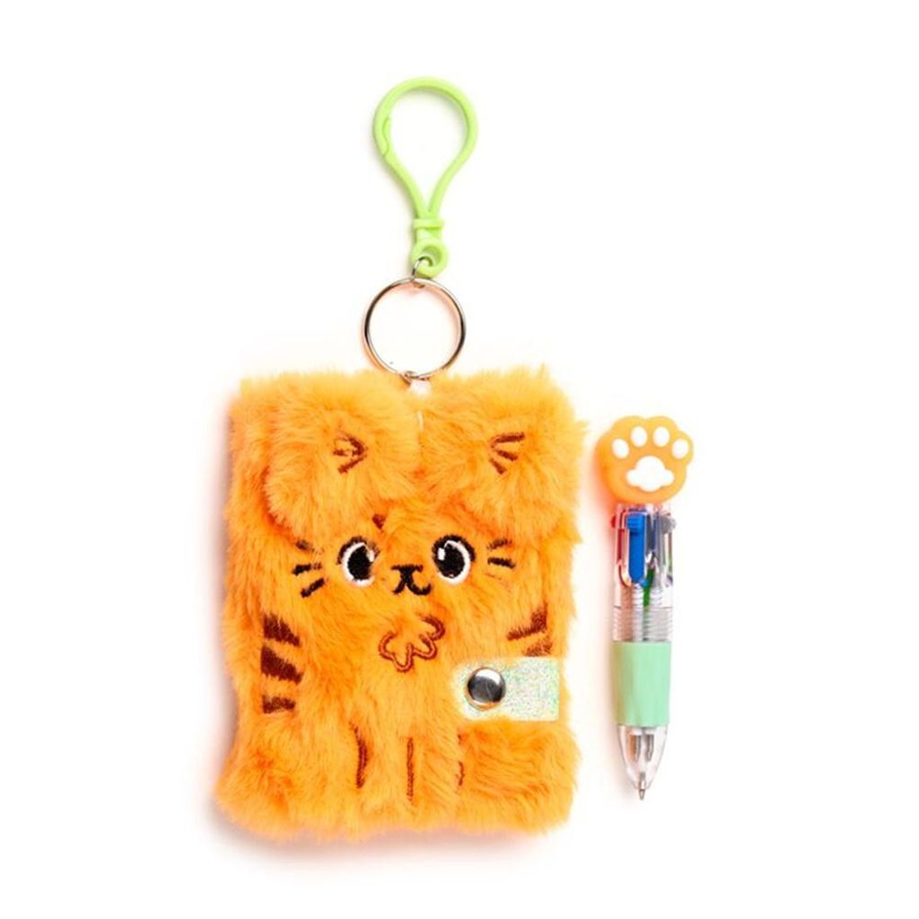 Plüsch Mini Notizbuch & 4-Farb-Kugelschreiber Beans & Co Katze Puckator liniert