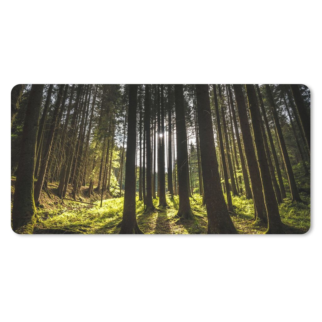 MuchoWow Mauspad Mousepad Baum - Natur - Sonne - Wald 60x30 cm - Mousepads - Maus Mat - Pad - Mausunterlage - Nachhaltig