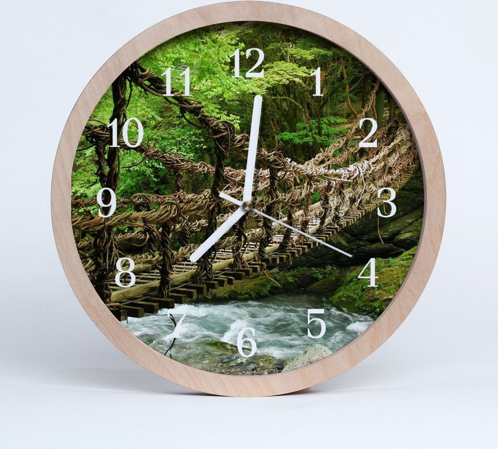 Holzuhr 20fi cm wanduhr - Hängebrücke Architektur
