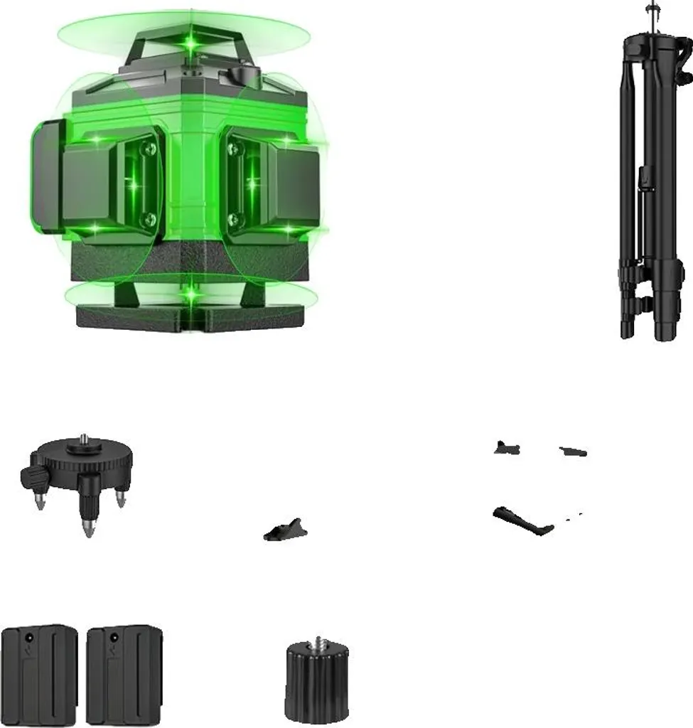 Niveau laser 16 lignes autonivelant avec trépied et sacoche de transport