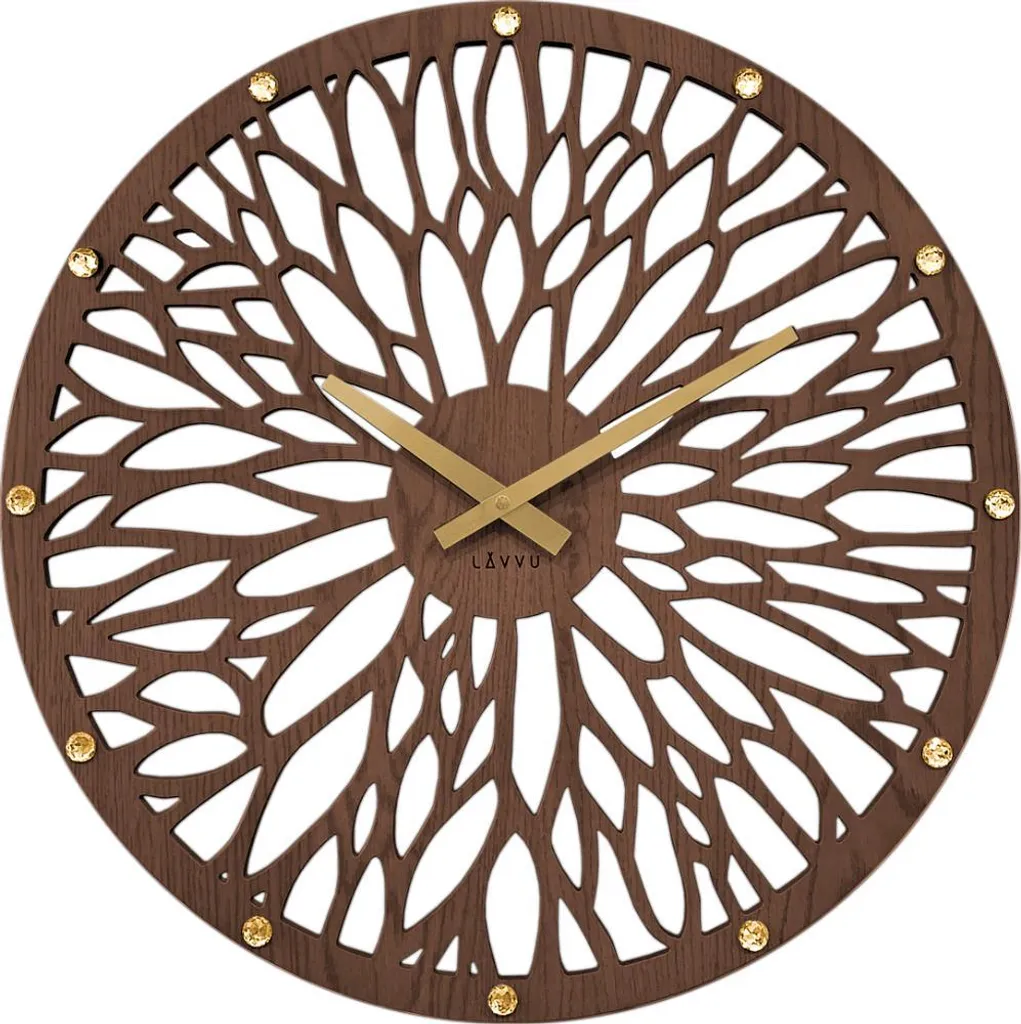 Horloge en bois Lavvu Wood LCT1180 - Pendule murale ronde de 49cm