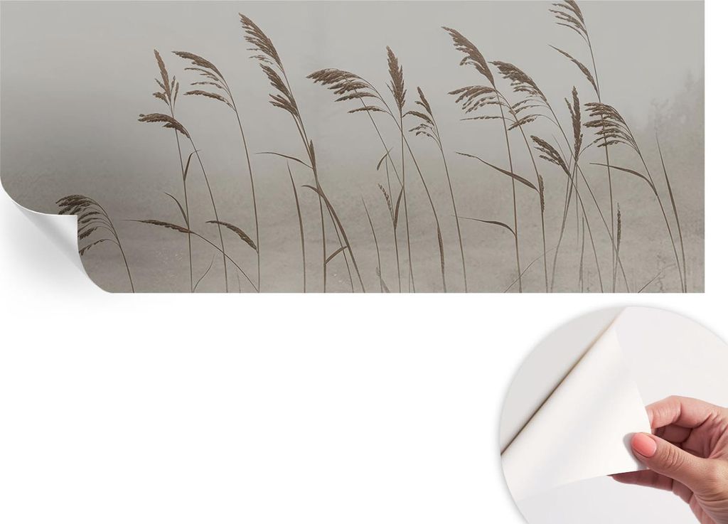 Selbstklebende Wandtapete - Dekorative Tapete für Wohnzimmer - Klebefolie für Wandbilder - Tapetenfolie für Wanddekoration - 208x146 cm - Gräse...