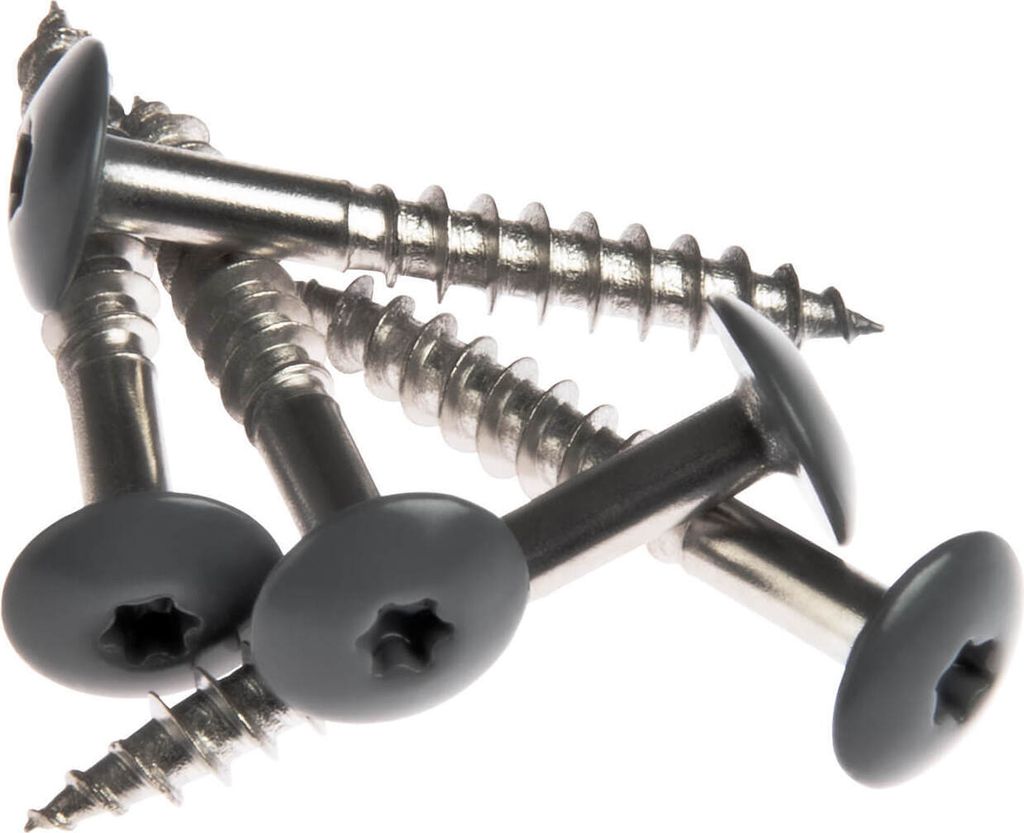 HPL- Schrauben, Fassadenschraube, Edelstahlschraube mit Kopflackierung | VIELE FARBEN | Faserzement, Holzpaneele, Alu Verbund (Anthracite Grey (A25...