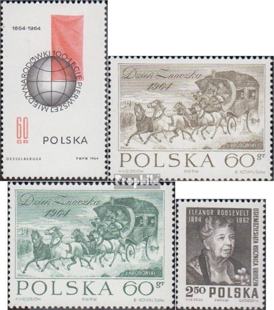 Briefmarken Polen 1964 Mi 1529,1530-1531,1532 (kompl.Ausg.) Produktbild 