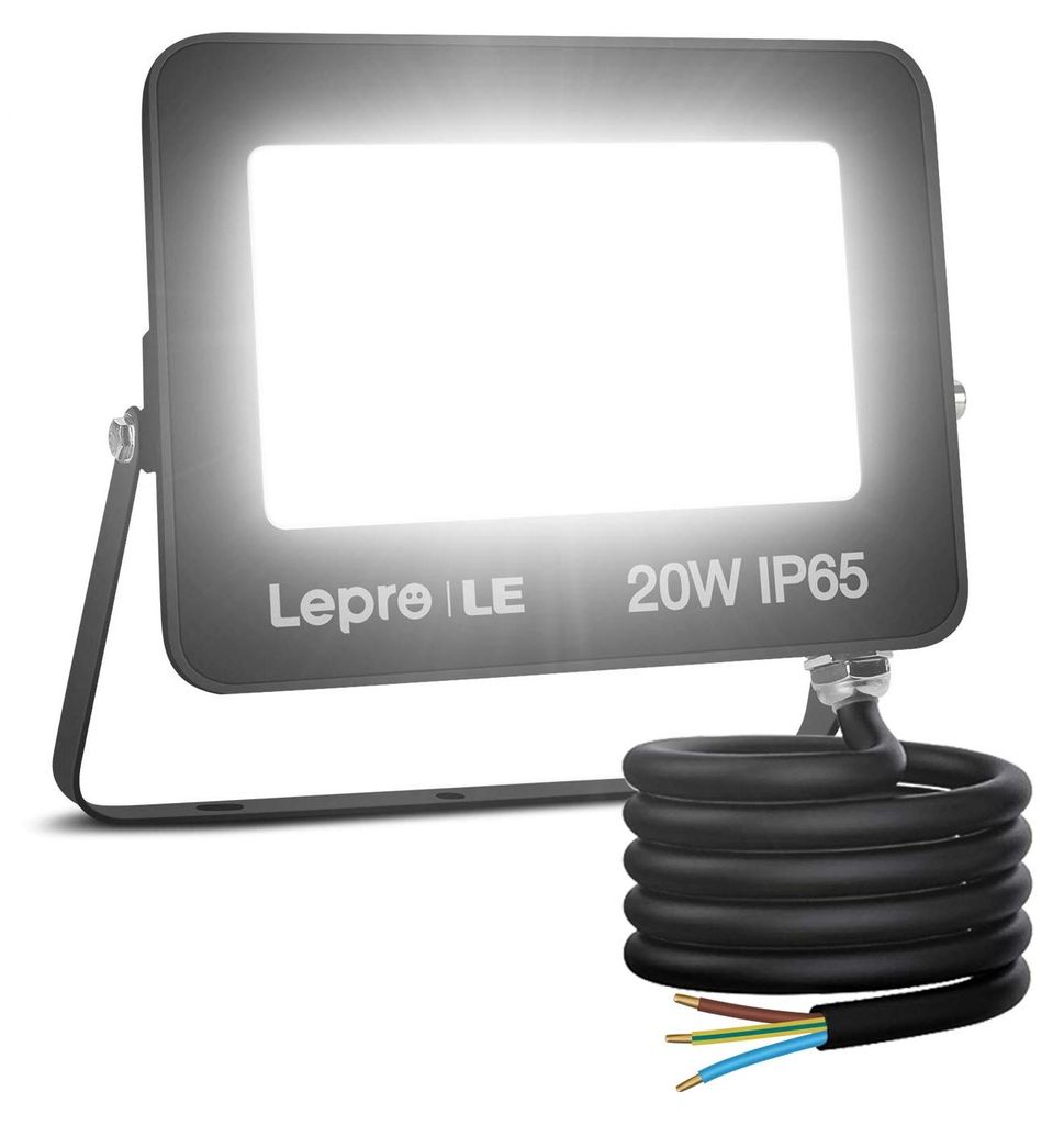 LED-Flutlicht 20W, 1700lm, IP65, 5000K kaltweiß, für Außen