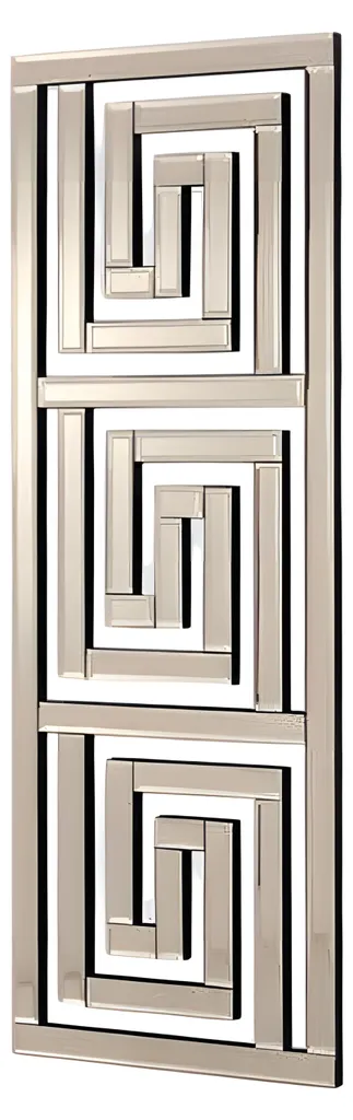 Grand miroir décoratif gris avec reflets argentés cadre ultra fin
