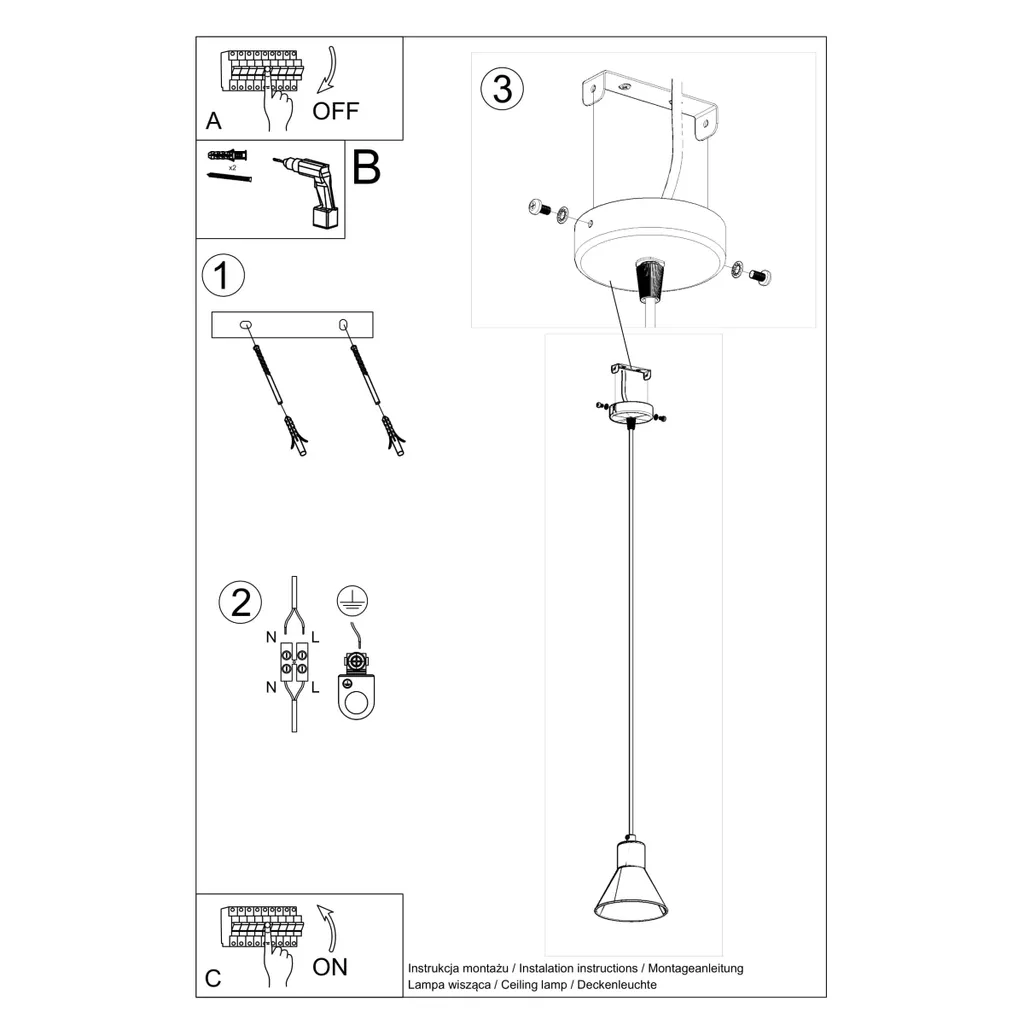 Suspension E27 Blanche Design TAZILO 1 - Éclairage à Hauteur Variable - 4