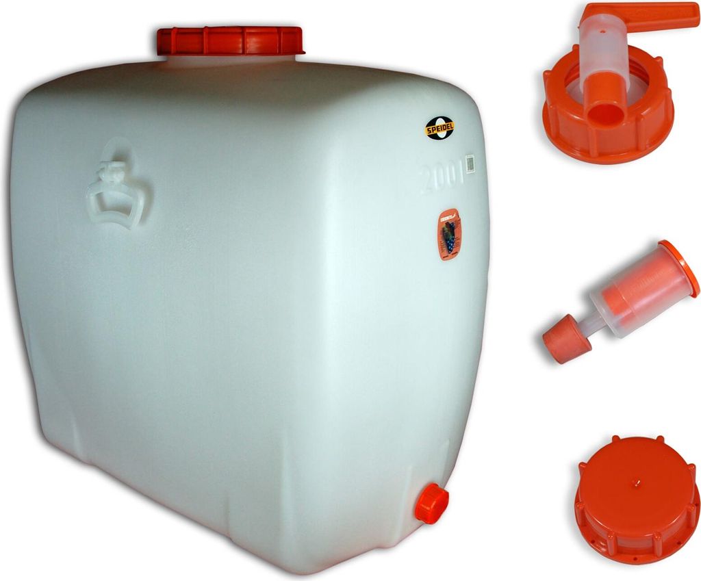 Speidel Most- und Getränkefass 200L oval mit Zubehör Auslaufhahn, Gärspund & extra Verschlussdeckel für Fruchtsäfte Wein Glühwein Cider Wasse...