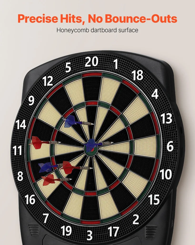 Cible de Fléchettes Électronique E-Dartboard 34cm avec 43 Jeux Inclus - 3