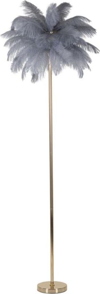 Stehlampe mit Federschirm und 3 Lichtquellen, Höhe 160 cm, Produktbild 