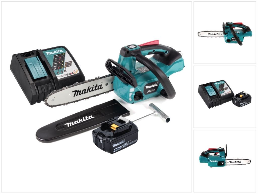 Makita DUC 254 RM1 Akku Kettensäge 18 V 25 cm Brushless + 1x Akku 4,0 Ah + Ladegerät