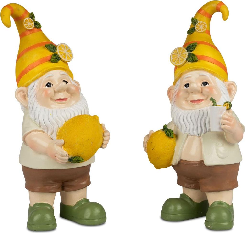 2er Set Dekofiguren Zwerge Zitrone stehend H. 24cm aus Produktbild 