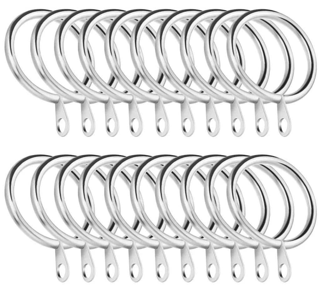 Anneaux de Suspension pour Tringles à Rideaux 45 mm en Métal Gris