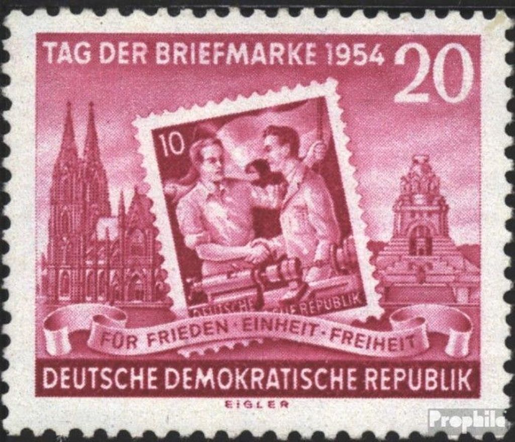 Briefmarken DDR 1954 Mi 445A (kompl.Ausg.) postfrisch Tag der Briefmarke