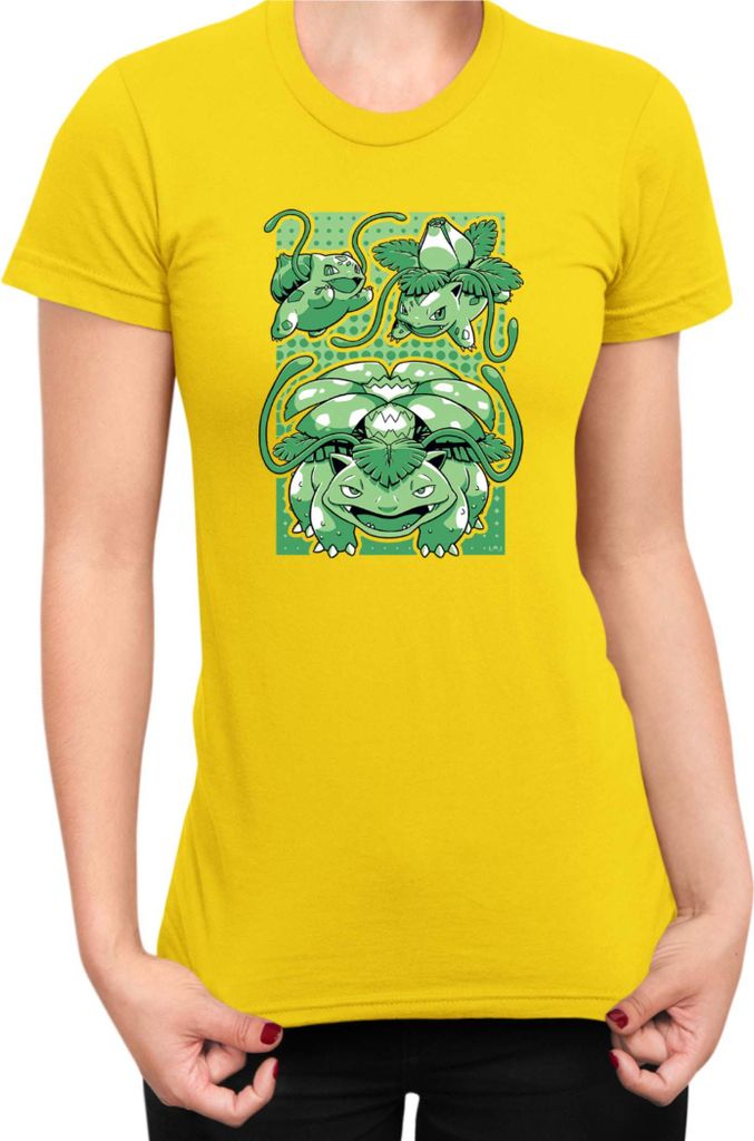 Damen T-Shirt Japan Manga Anime Comics Pokemon 047, Lady M / Gelb