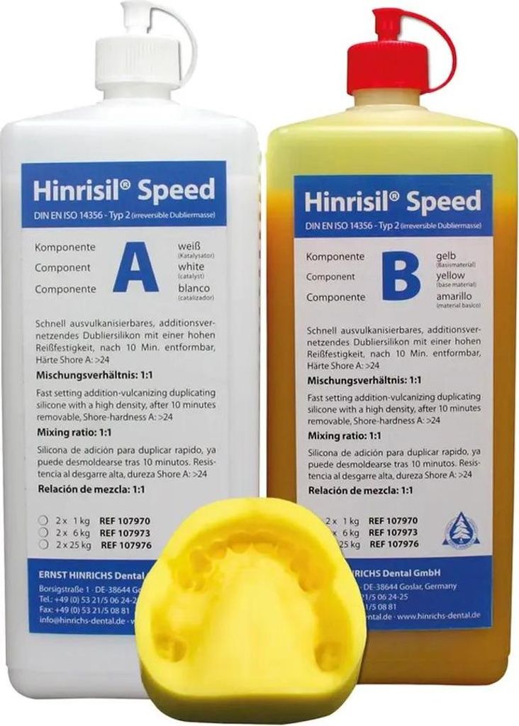 ERNST HINRICHS Hinrisil Speed - Packung 1 kg Flasche A, 1 kg Flasche B, gelb
