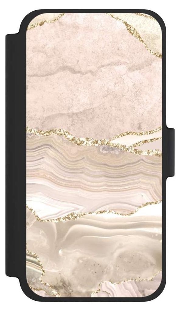 NIVOCASE Klapphülle für Apple iPhone 12 mini Handyhülle aus Kunst Leder NIVOflip schwarz Glitzer Look Marmor Utart