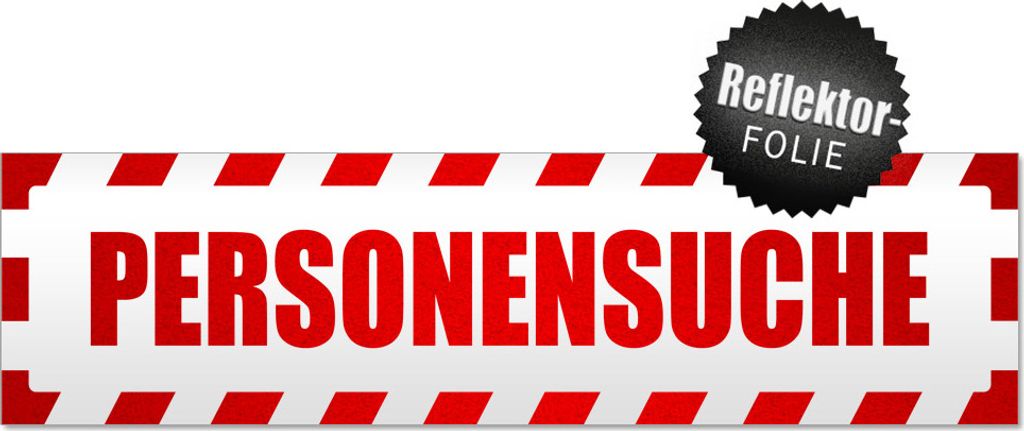 Personensuche gestreift Magnetschild Schild magnetisch