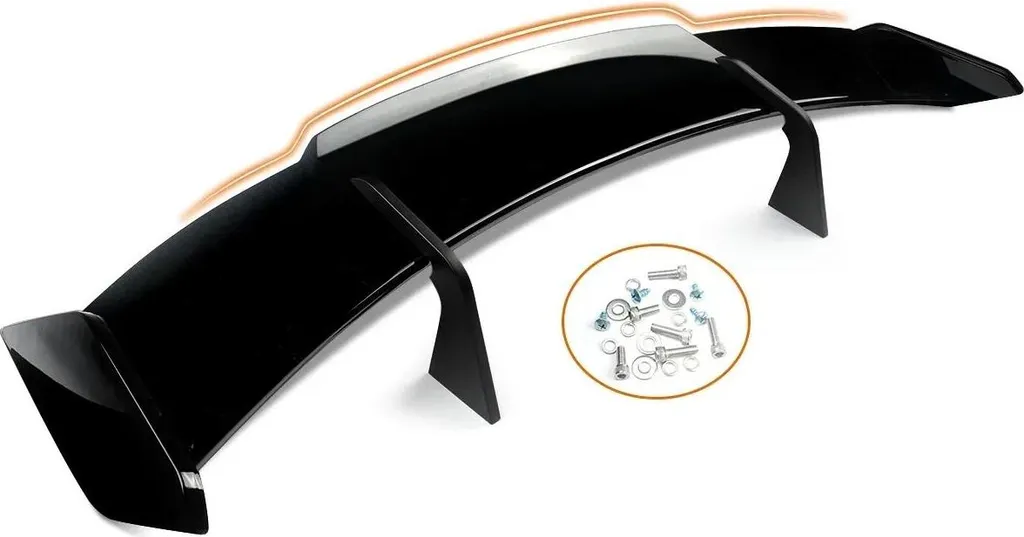 Spoiler de coffre arrière GT High-Kick noir laqué pour look sport auto