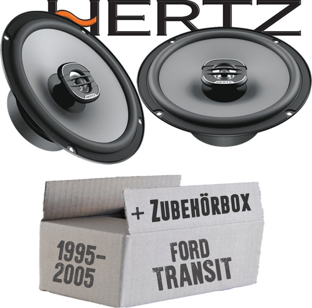 Lautsprecher Boxen Hertz X 165 - 16,5cm Koax Auto Einbauzubehör - Einbauset passend für Ford Transit Front Heck - justSOUND
