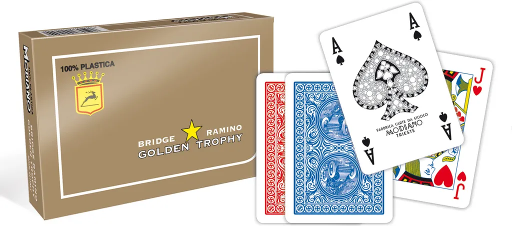 Double Jeu de Cartes Modiano Bridge Incassables en Pur Plastique PVC