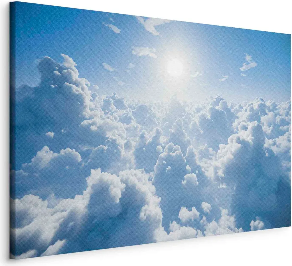 Decorazione Parete Calma Celeste 90x60 - Quadro Moderno Design Italiano