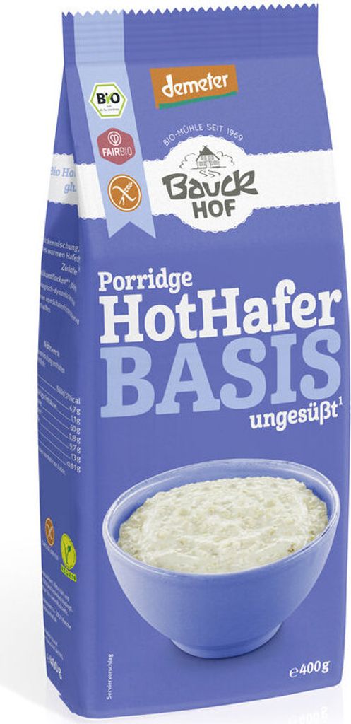Bauck Mühle Hot Hafer Basis Porridge demeter  400g Produktbild 