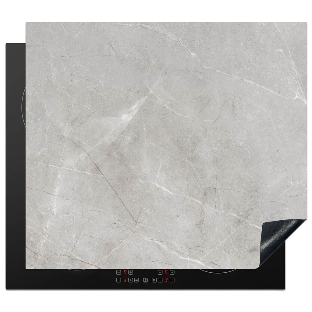 KitchenYeah Herdabdeckplatte Grau - Beton - Industriell , 59x51cm, Küche Deko, Glaskeramikkochfeld Herdabdeckung, Abdeckplatte fùr Kochfeld