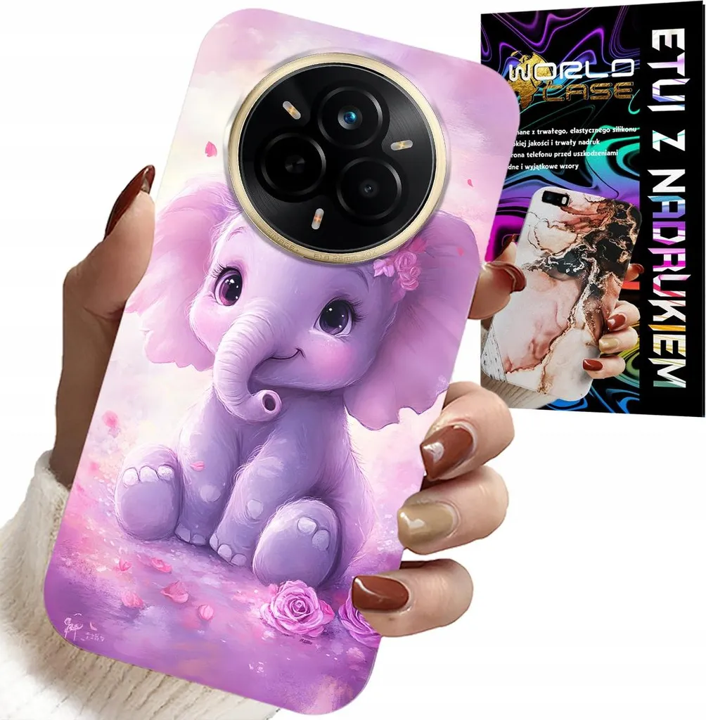 Realme 14 Pro+ 5G Cover Elefantino Rosa | Proteggi con Allegria + Pellicola