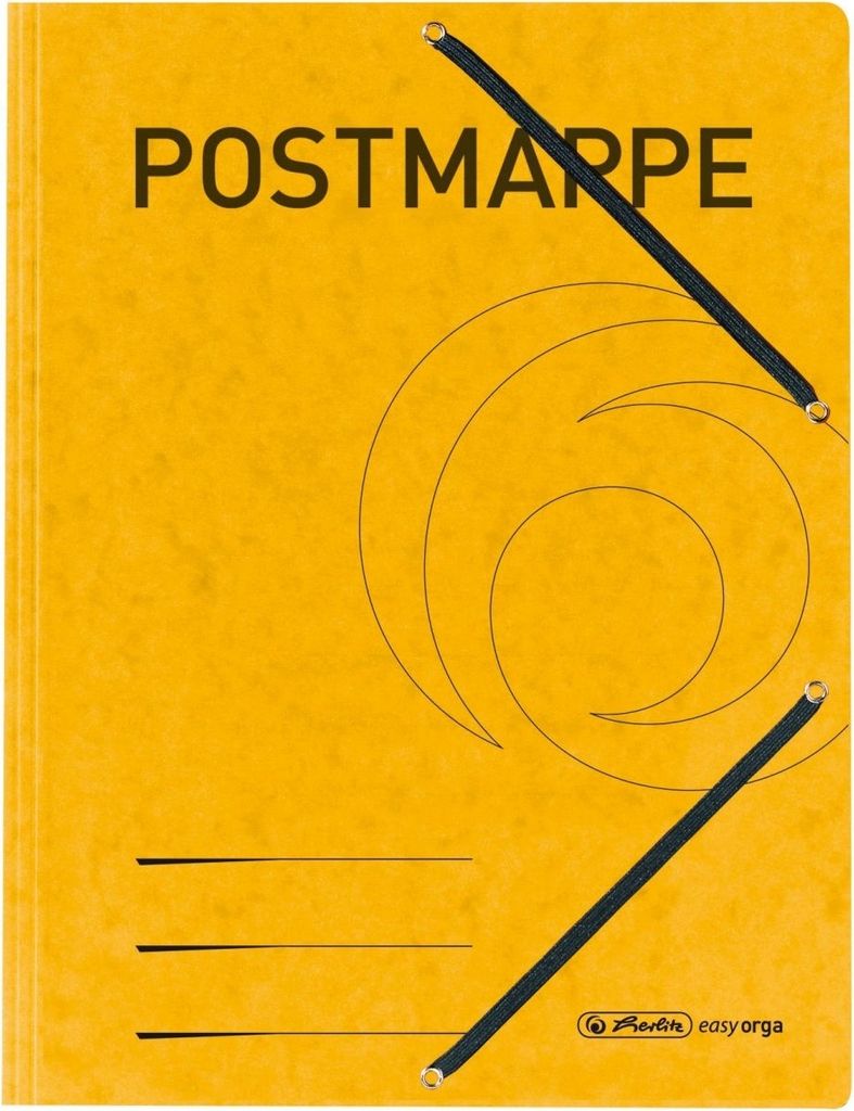 Einschlagmappe mit Gummizug Karton Postmappe gelb Packung mit 25 Stück