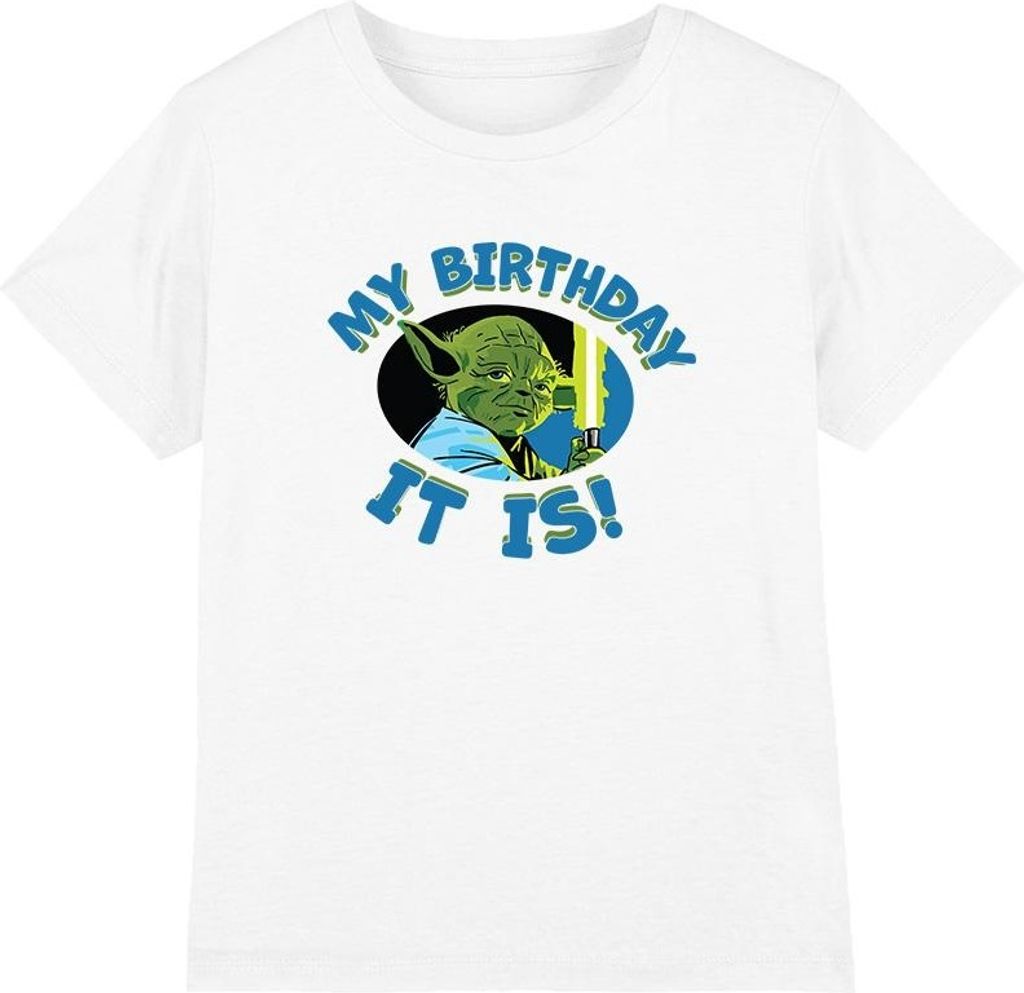 Star Wars - "My Birthday It Is" T-Shirt für Kinder TV3419 (152-158) (Weiß)