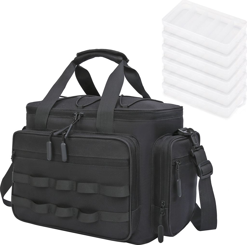 Lixada Angeltasche Outdoor Multifunktionale Angelrute Pole Aufbewahrungstasche Angelgeraet Tragetasche mit Angelbox