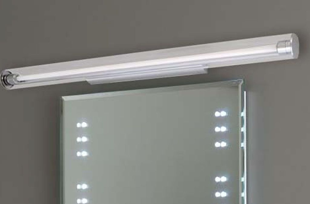Wandleuchte Modern Silber Chrom & Glas Wandlampe Spiegel Bad