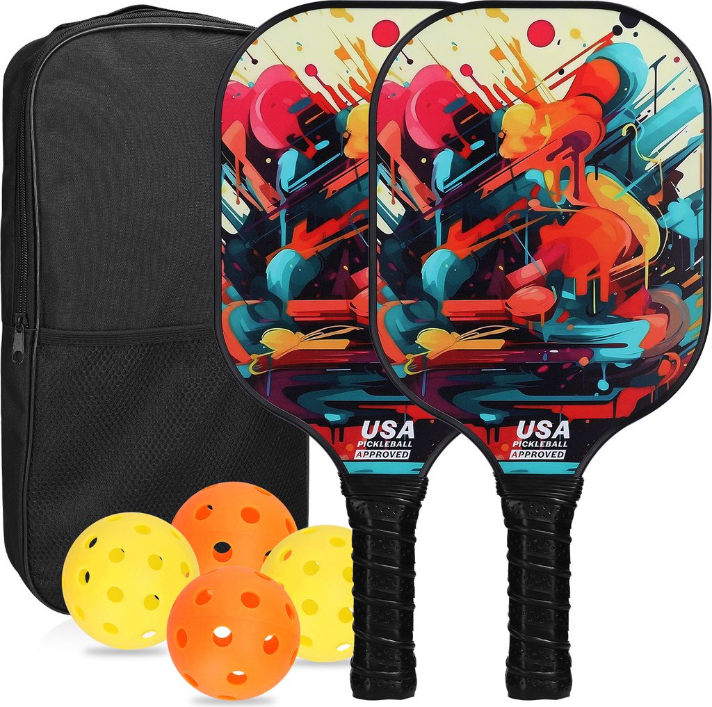 Set de raquettes de pickleball en fibre de verre - Contient Image du produit 