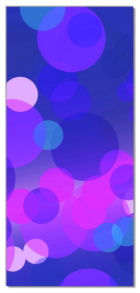 Wallario selbstklebende Türtapete 93 x 205 cm - Blaue Kreise mit pink - harmonisches Muster - Abwischbar, rückstandsfrei zu entfernen