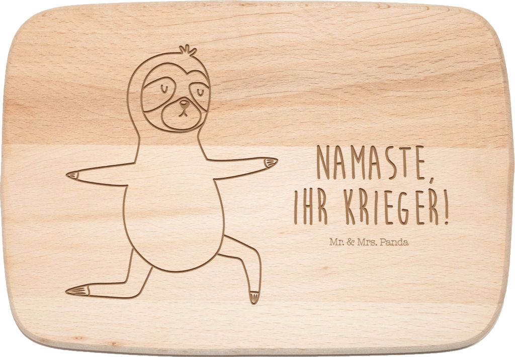 Mr. & Mrs. Panda Schneidebrett Holz Faultier Yoga - Produktbild 