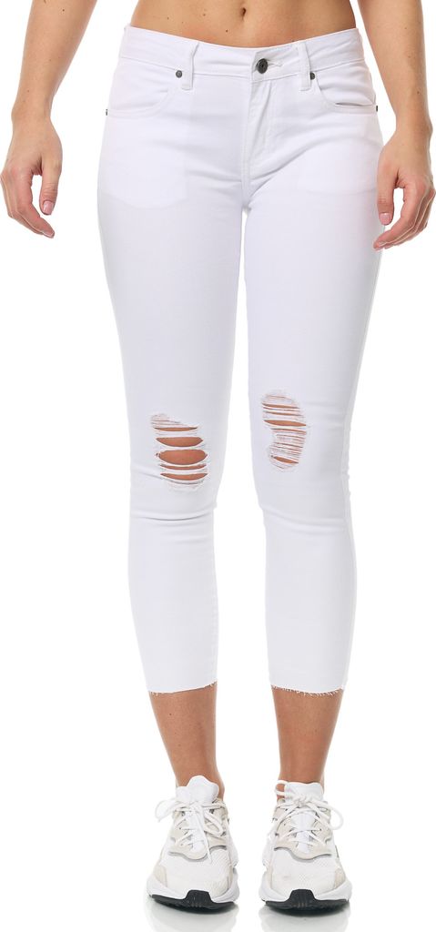 Tazzio Damen Skinny Fit Jeans F111 (Weiß, 34)