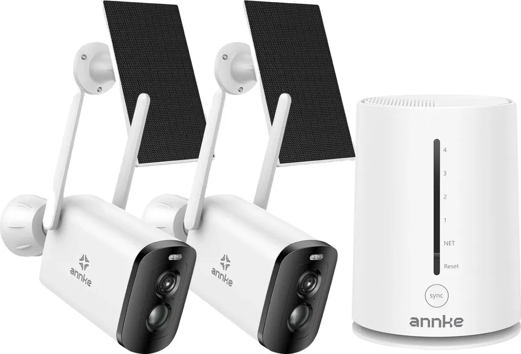 Surveillance jardin et entrée : Caméra solaire 4MP sans fil pack de 2