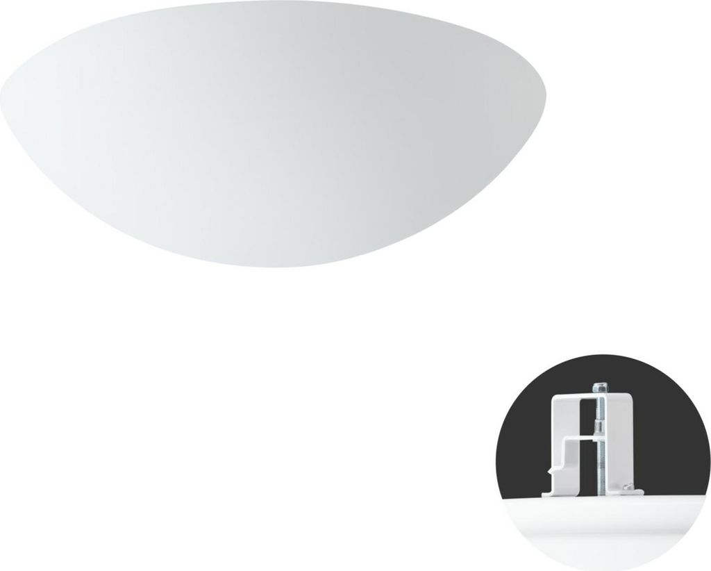 OSMONT AUR59829 AURA V8 Decken-/Wandleuchte aus Glas, halb eingelassen, weiß, IP44, 4000 K, 13 W LED
