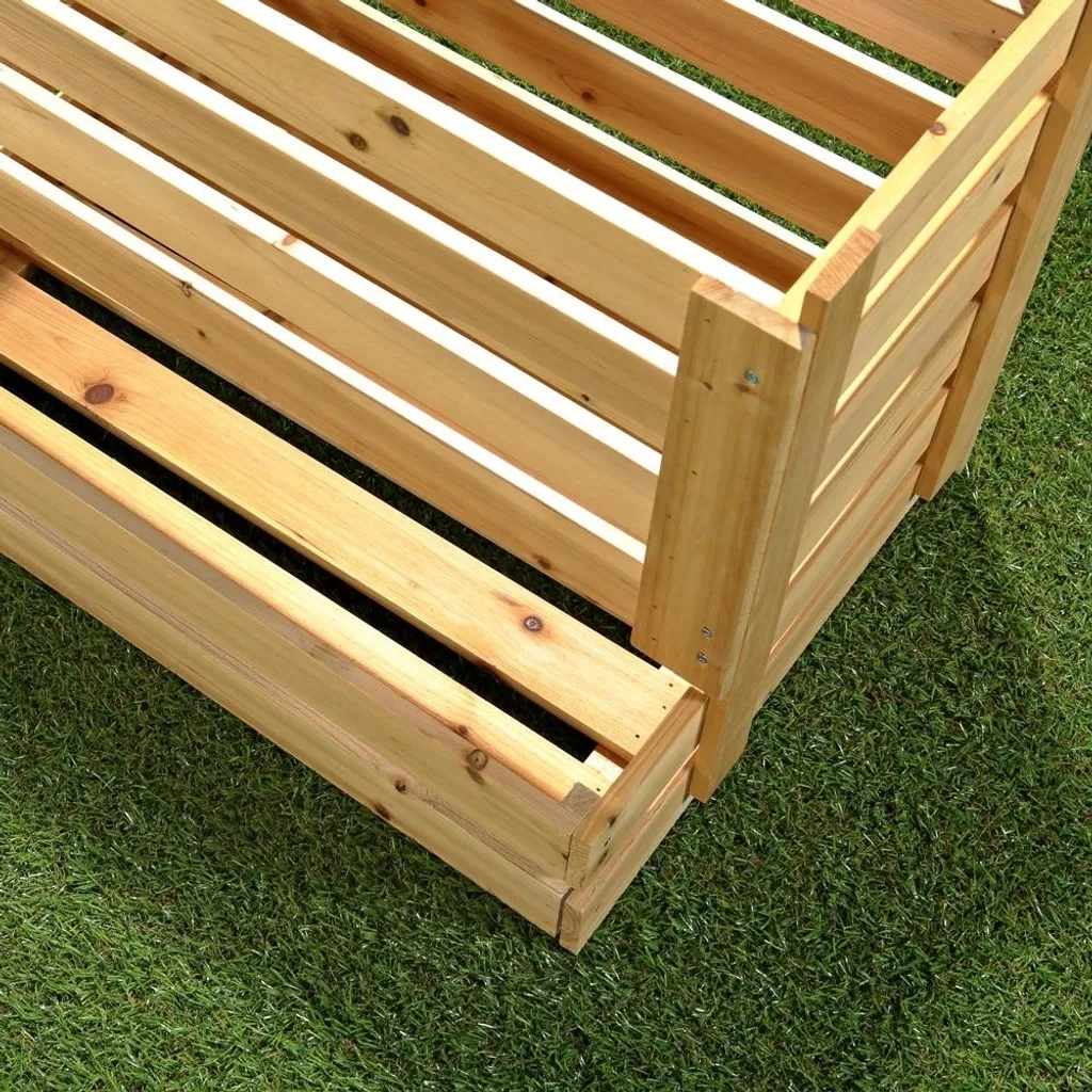 Caisse en bois avec poignées et aération pour rangement modulable