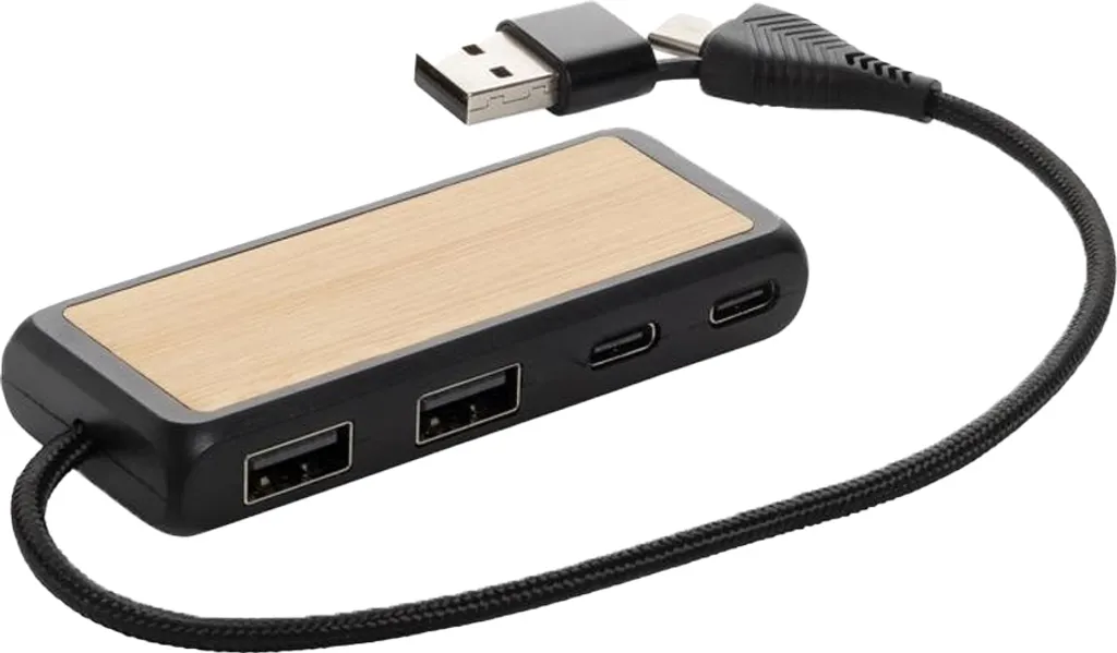 Hub USB Link Bambù XD1108 Nero | XD Collection Design Sostenibile