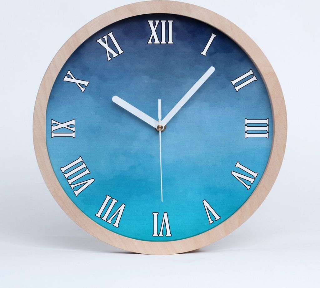 Holzuhr 20fi cm wanduhr - weiße Spitzen - Rauch