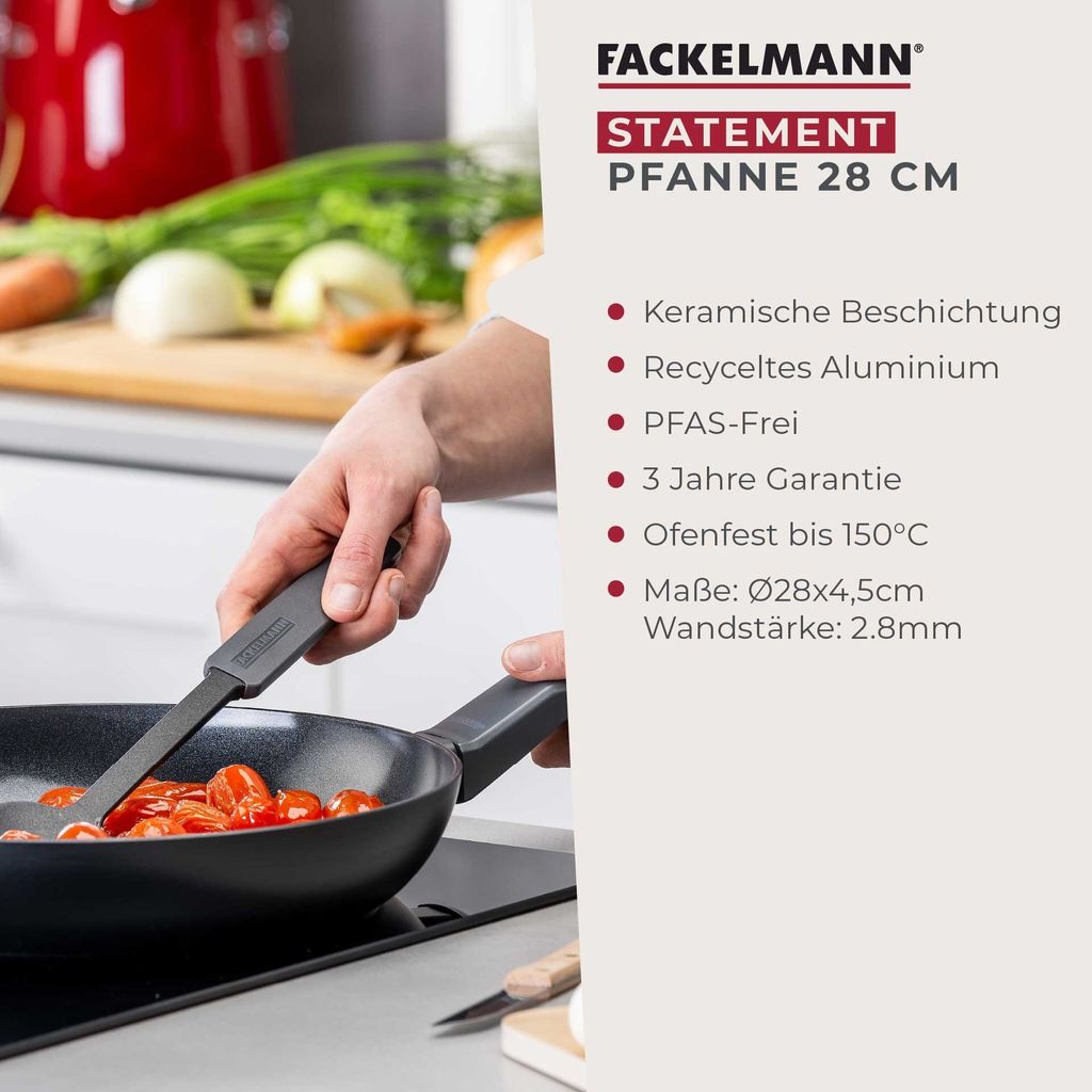 Pentola Casseruola Fackelmann Ø 20 Cm - Rivestimento Ceramica Senza PFAS, Per Inductione, Con Coperchio - Foto 7