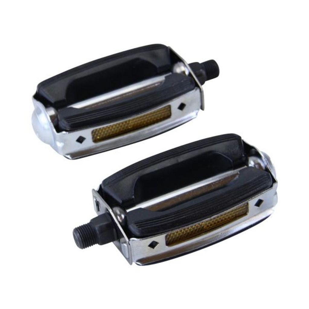 Pedal Set schwarz Pedale mit Reflektor 9/16" Hercules Moped Produktbild 