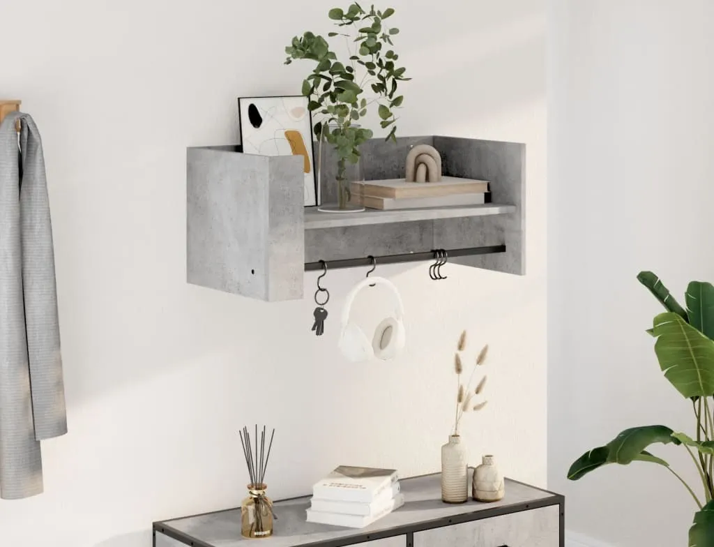 Scaffale a Muro Maison Exclusive Grigio Cemento 70,5cm | Design Moderno - 1